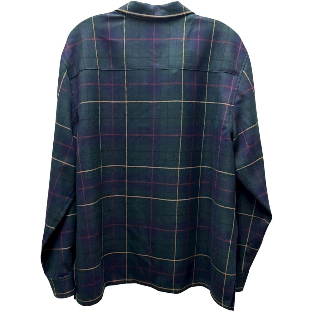 Pendleton Celebration Tartan Plaid Green Virgin Wool Zip Up Shirt Jacket Size XL - Picture 2 of 8
